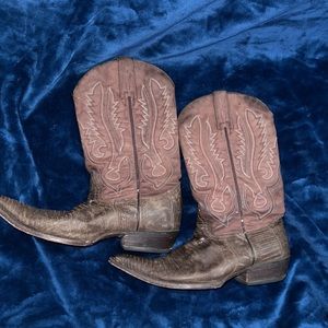 Los Altos Boots Handmade Genuine Lizard Teju Size 8 brown Used